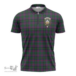ScotsTee Shop Scottish MacLachlan Hunting Clan Crest Tartan Zipper Polo Shirt