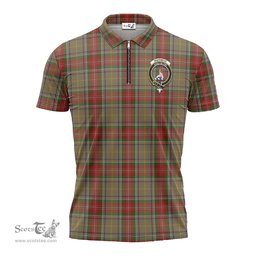 ScotsTee Shop Scottish Muirhead Old Clan Crest Tartan Zipper Polo Shirt