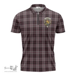 ScotsTee Shop Scottish MacPherson Hunting Clan Crest Tartan Zipper Polo Shirt