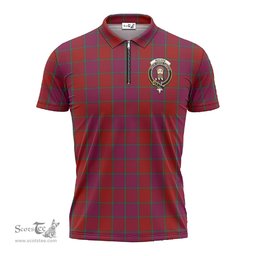 ScotsTee Shop Scottish MacNab Old Clan Crest Tartan Zipper Polo Shirt