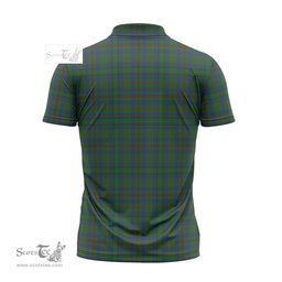 ScotsTee Shop Scottish Moncrieff of Atholl Clan Crest Tartan Zipper Polo Shirt