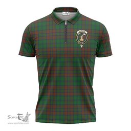 ScotsTee Shop Scottish Matheson Hunting Highland Clan Crest Tartan Zipper Polo Shirt