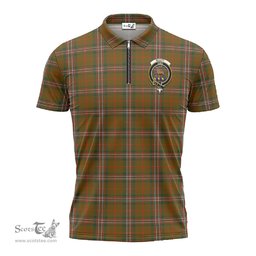 ScotsTee Shop Scottish Scott Brown Modern Clan Crest Tartan Zipper Polo Shirt
