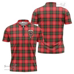 ScotsTee Shop Scottish Nesbitt Modern Clan Crest Tartan Zipper Polo Shirt