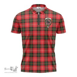 ScotsTee Shop Scottish Nesbitt Modern Clan Crest Tartan Zipper Polo Shirt