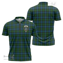 ScotsTee Shop Scottish McCoy Clan Crest Tartan Zipper Polo Shirt