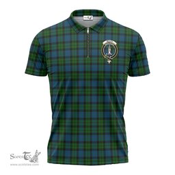 ScotsTee Shop Scottish McCoy Clan Crest Tartan Zipper Polo Shirt