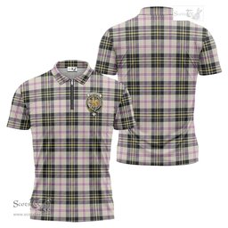 ScotsTee Shop Scottish MacPherson Dress Ancient Clan Crest Tartan Zipper Polo Shirt
