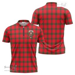 ScotsTee Shop Scottish MacNab Modern Clan Crest Tartan Zipper Polo Shirt