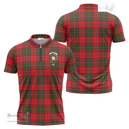 ScotsTee Shop Scottish Stewart of Appin Modern Clan Crest Tartan Zipper Polo Shirt
