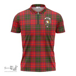 ScotsTee Shop Scottish Stewart of Appin Modern Clan Crest Tartan Zipper Polo Shirt