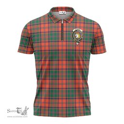 ScotsTee Shop Scottish Stewart of Appin Ancient Clan Crest Tartan Zipper Polo Shirt