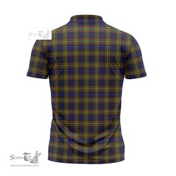 ScotsTee Shop Scottish MacLellan Modern Clan Crest Tartan Zipper Polo Shirt
