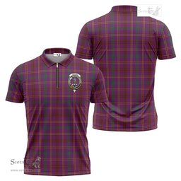 ScotsTee Shop Scottish McCall (Caithness) Clan Crest Tartan Zipper Polo Shirt