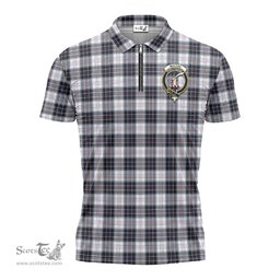 ScotsTee Shop Scottish MacRae Dress Modern Clan Crest Tartan Zipper Polo Shirt