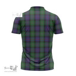 ScotsTee Shop Scottish Rose Hunting Clan Crest Tartan Zipper Polo Shirt