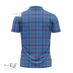 ScotsTee Shop Scottish Mercer Modern Clan Crest Tartan Zipper Polo Shirt