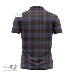 ScotsTee Shop Scottish Nairn Clan Crest Tartan Zipper Polo Shirt