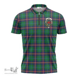 ScotsTee Shop Scottish Young Modern Clan Crest Tartan Zipper Polo Shirt