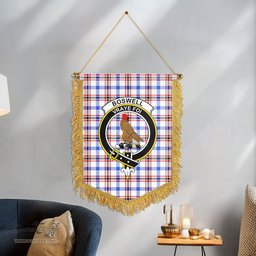 ScotsTee Shop Scottish Boswell Modern Clan Crest Tartan Gonfalon Scottish Wall Hanging Banner