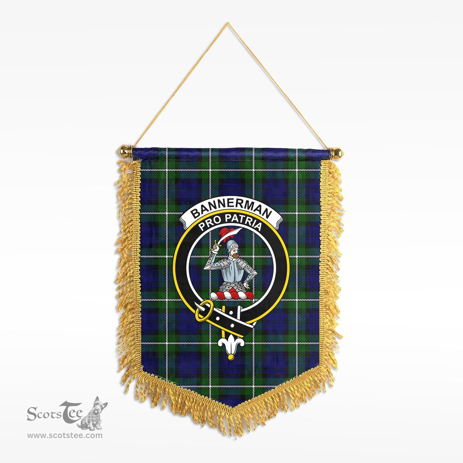 ScotsTee Shop Scottish Bannerman Clan Crest Tartan Gonfalon Scottish Wall Hanging Banner