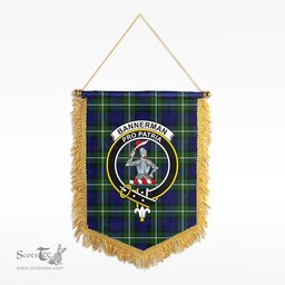 ScotsTee Shop Scottish Bannerman Clan Crest Tartan Gonfalon Scottish Wall Hanging Banner
