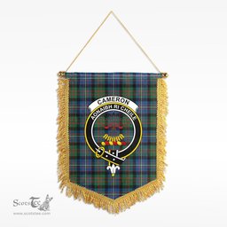 ScotsTee Shop Scottish Cameron of Erracht Ancient Clan Crest Tartan Gonfalon Scottish Wall Hanging Banner