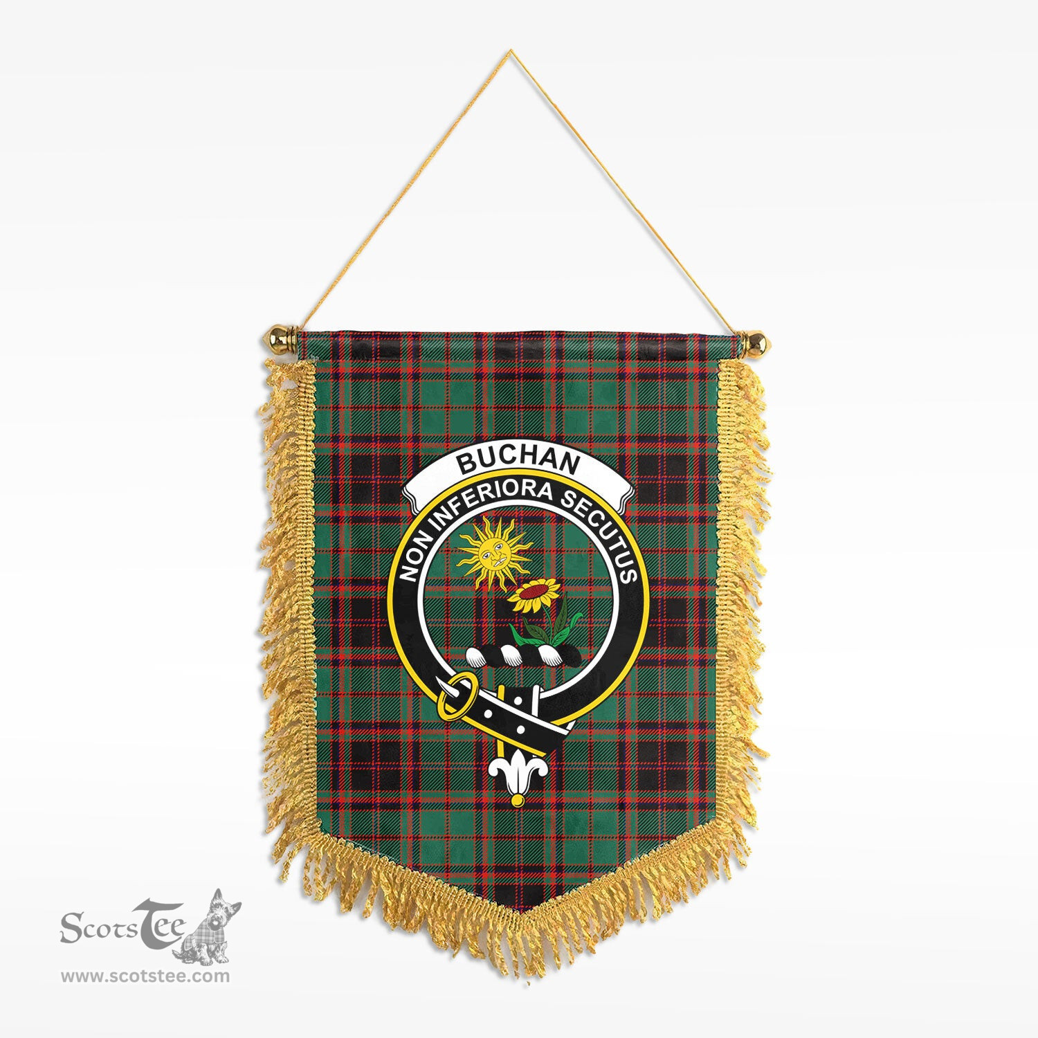 ScotsTee Shop Scottish Buchan Ancient Clan Crest Tartan Gonfalon Scottish Wall Hanging Banner