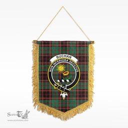 ScotsTee Shop Scottish Buchan Ancient Clan Crest Tartan Gonfalon Scottish Wall Hanging Banner
