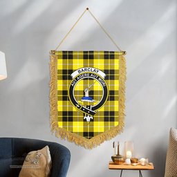 ScotsTee Shop Scottish Barclay Dress Modern Clan Crest Tartan Gonfalon Scottish Wall Hanging Banner
