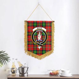 ScotsTee Shop Scottish Boyd Modern Clan Crest Tartan Gonfalon Scottish Wall Hanging Banner