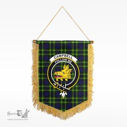 ScotsTee Shop Scottish Campbell of Breadalbane Modern Clan Crest Tartan Gonfalon Scottish Wall Hanging Banner