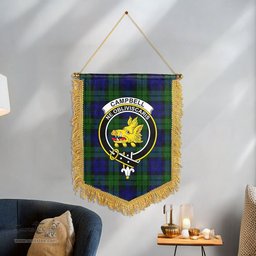 ScotsTee Shop Scottish Campbell Modern Clan Crest Tartan Gonfalon Scottish Wall Hanging Banner