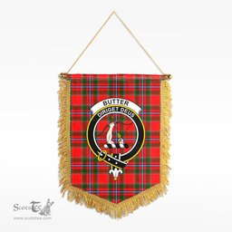 ScotsTee Shop Scottish Butter Clan Crest Tartan Gonfalon Scottish Wall Hanging Banner