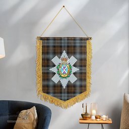 ScotsTee Shop Scottish Black Watch Weathered Clan Crest Tartan Gonfalon Scottish Wall Hanging Banner