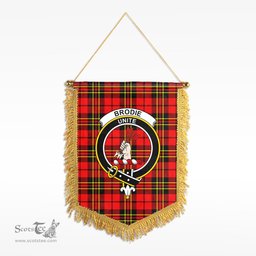 ScotsTee Shop Scottish Brodie Modern Clan Crest Tartan Gonfalon Scottish Wall Hanging Banner
