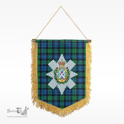 ScotsTee Shop Scottish Black Watch Ancient Clan Crest Tartan Gonfalon Scottish Wall Hanging Banner