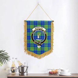 ScotsTee Shop Scottish Barclay Hunting Ancient Clan Crest Tartan Gonfalon Scottish Wall Hanging Banner