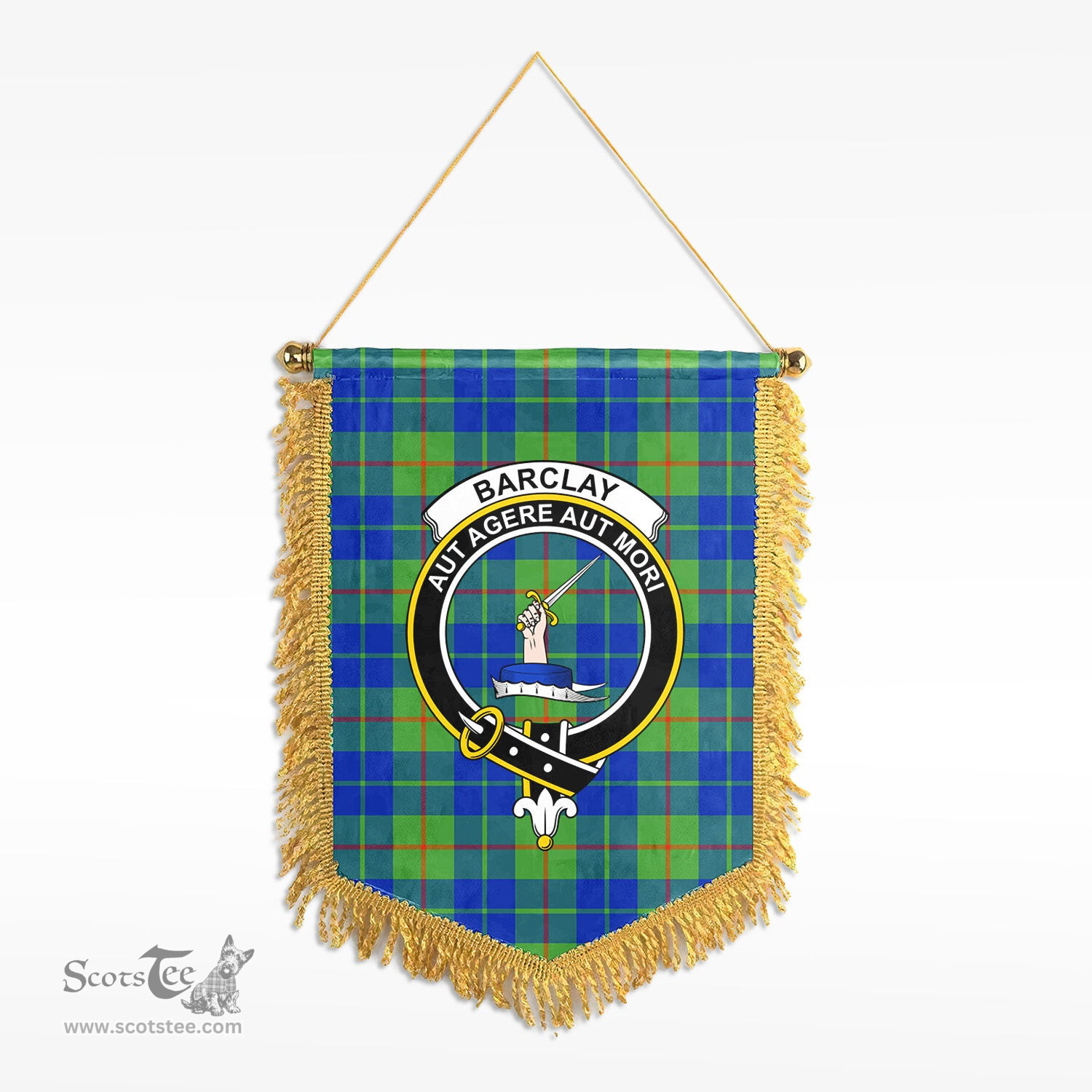 ScotsTee Shop Scottish Barclay Hunting Ancient Clan Crest Tartan Gonfalon Scottish Wall Hanging Banner