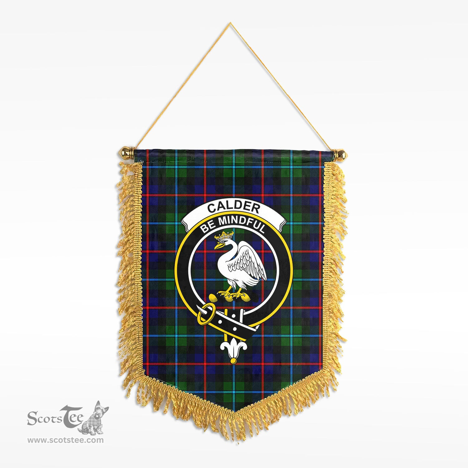 ScotsTee Shop Scottish Calder (Calder-Campbell) Clan Crest Tartan Gonfalon Scottish Wall Hanging Banner