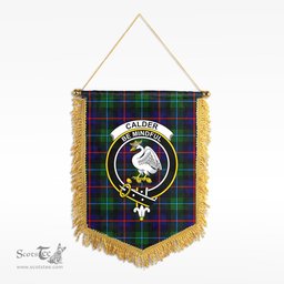 ScotsTee Shop Scottish Calder (Calder-Campbell) Clan Crest Tartan Gonfalon Scottish Wall Hanging Banner