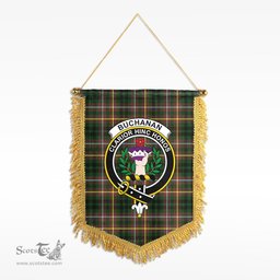 ScotsTee Shop Scottish Buchanan Hunting Clan Crest Tartan Gonfalon Scottish Wall Hanging Banner