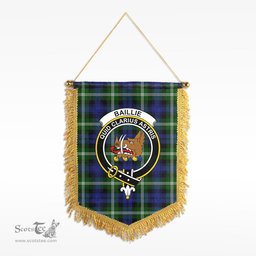 ScotsTee Shop Scottish Baillie Modern Clan Crest Tartan Gonfalon Scottish Wall Hanging Banner