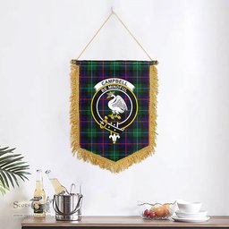 ScotsTee Shop Scottish Campbell of Cawdor Modern Clan Crest Tartan Gonfalon Scottish Wall Hanging Banner