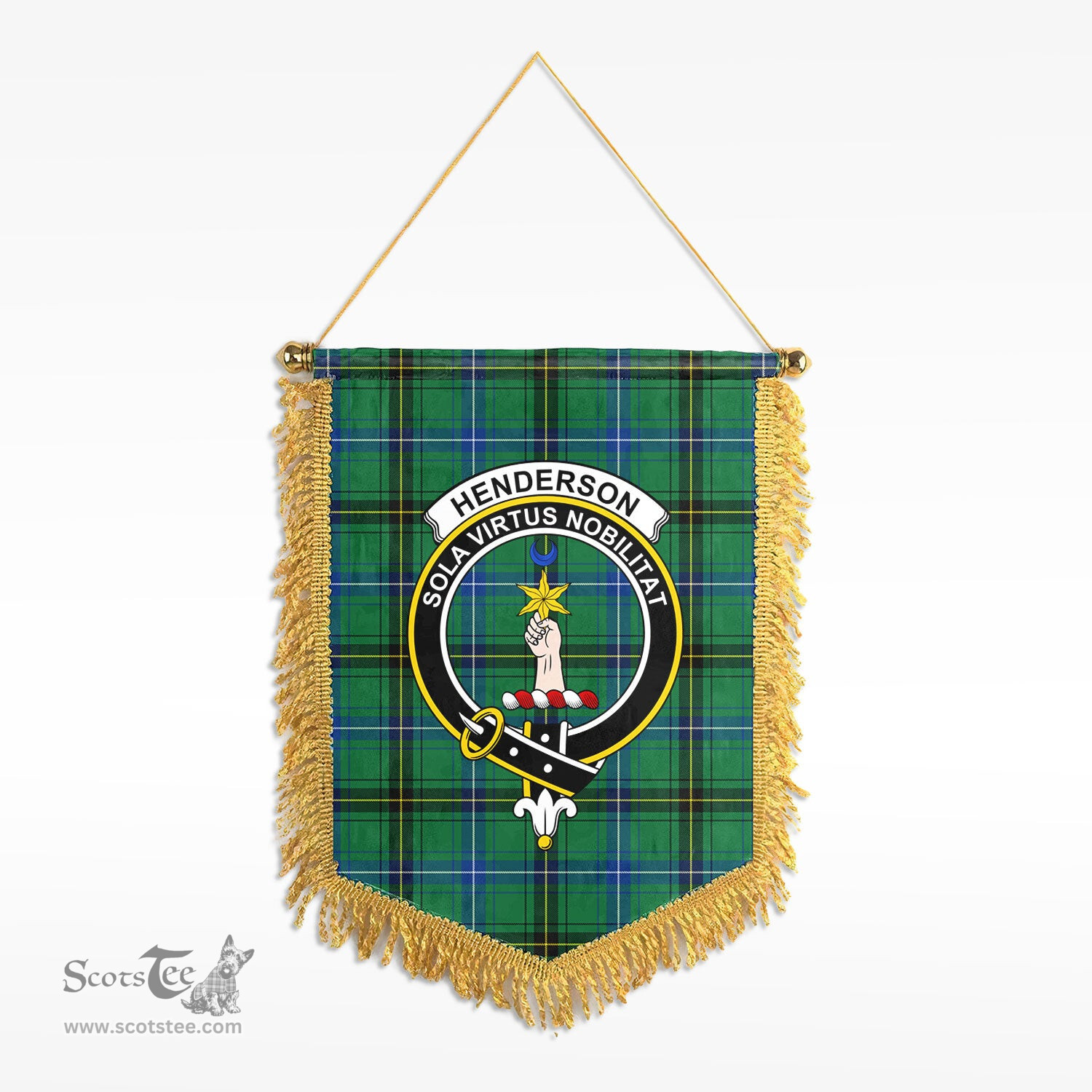 ScotsTee Shop Scottish Henderson Ancient Clan Crest Tartan Gonfalon Scottish Wall Hanging Banner