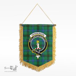 ScotsTee Shop Scottish Henderson Ancient Clan Crest Tartan Gonfalon Scottish Wall Hanging Banner