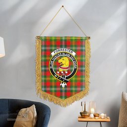 ScotsTee Shop Scottish Forrester Clan Crest Tartan Gonfalon Scottish Wall Hanging Banner