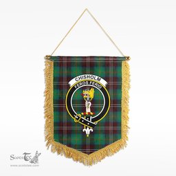 ScotsTee Shop Scottish Chisholm Hunting Ancient Clan Crest Tartan Gonfalon Scottish Wall Hanging Banner