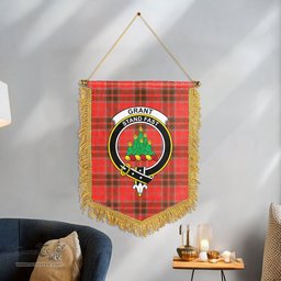 ScotsTee Shop Scottish Grant Weathered Clan Crest Tartan Gonfalon Scottish Wall Hanging Banner
