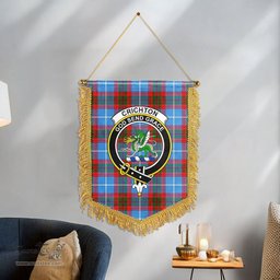 ScotsTee Shop Scottish Crichton Clan Crest Tartan Gonfalon Scottish Wall Hanging Banner